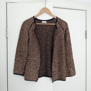 Dries Van Noten Gold & Blu Knit Cardigan Sweater S